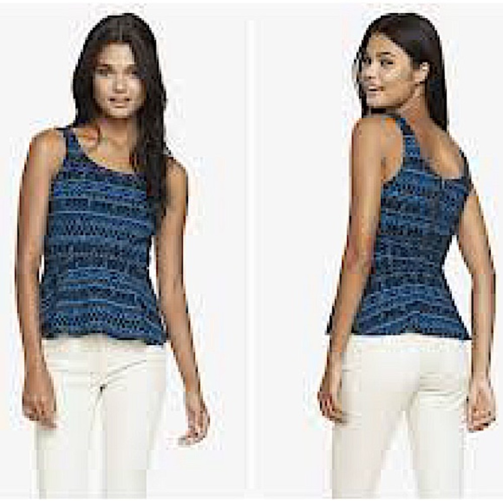 Express Patterned Peplum Top